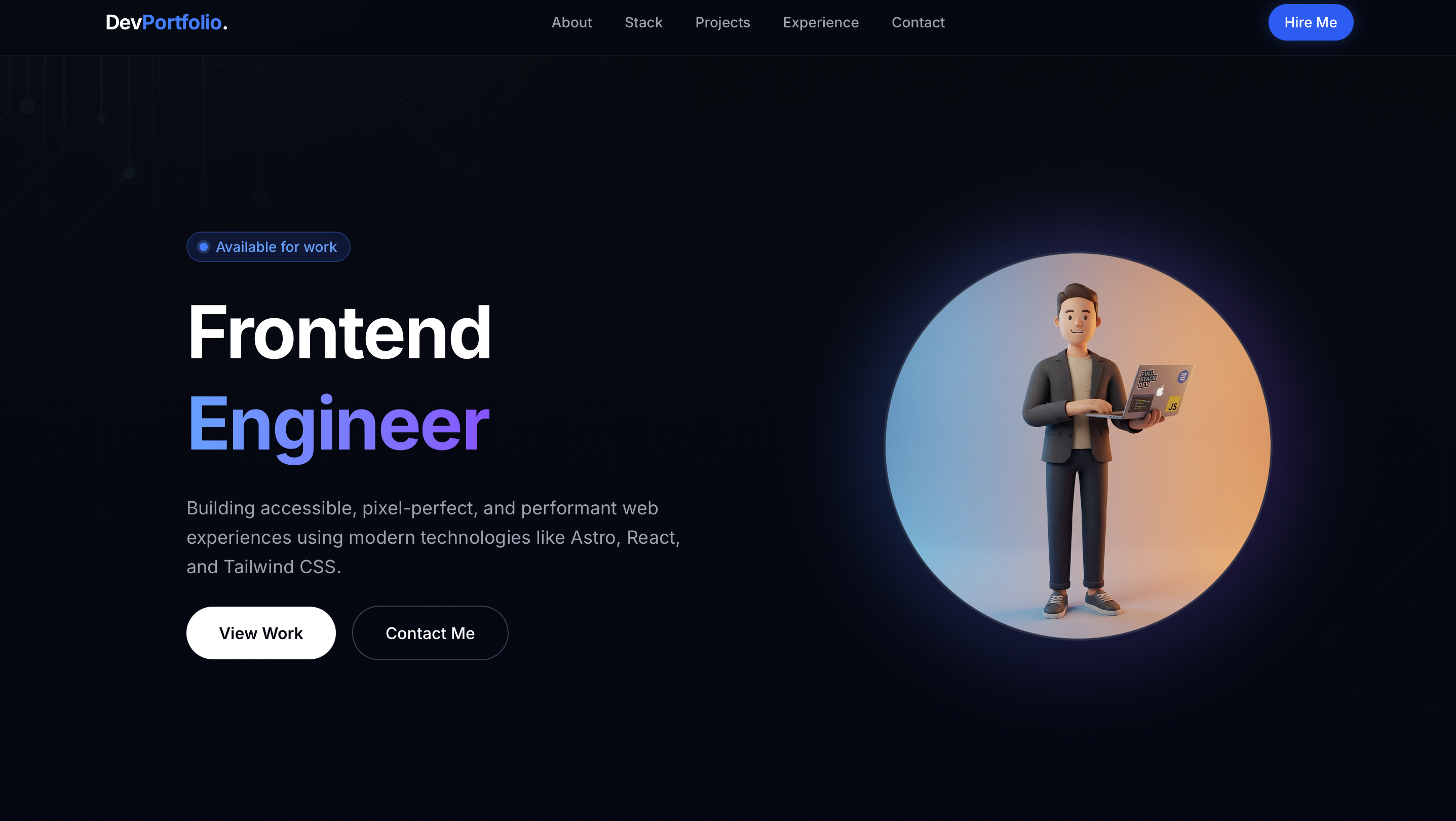 Portfolio Profesional Dark